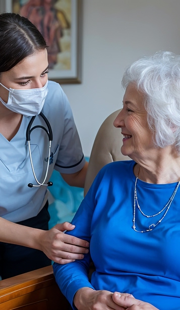 Healthcare worker providing care